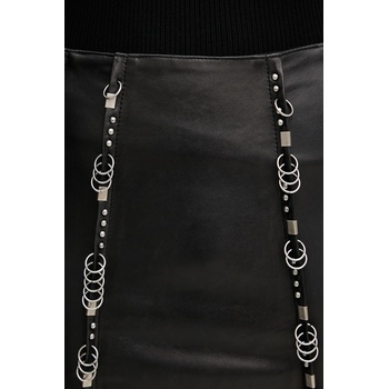 Patrizia Pepe Кожена пола Patrizia Pepe в черно къса със стандартна кройка 8G0492 L160 (8G0492.L160)