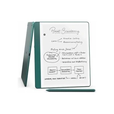 Amazon Kindle Scribe (64 GB) - Innovative display with even bezels | Just write in books and documents | With notebook summary | With premium stylus - jade green metallic - C4A6T4