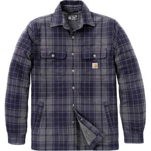 Carhartt Мъжко ежедневно яке Carhartt Flannel Sherpa-Lined Shirt Jacket Casual jacket - Navy / Shadow - размер M (003-3439-0512)