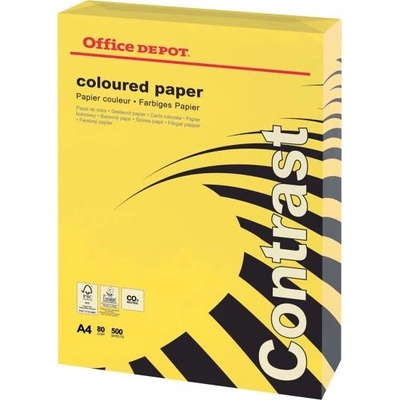 Farebný papier Office Depot A4 intenzívna žltá 80 g/m2