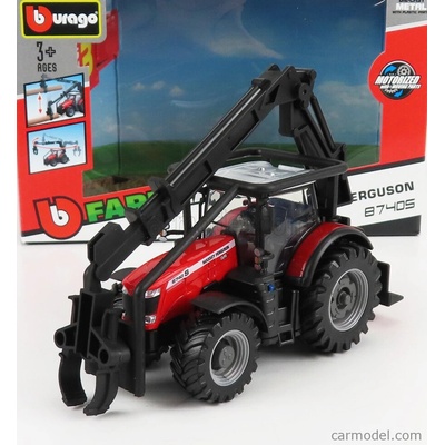 Bburago Massey ferguson 8740s Tractor Loader 2016 Red 1:50