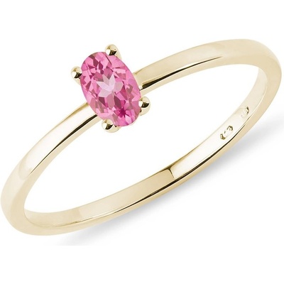 Klenota Minimalistický prsteň zo zlata s ružovým zafírom k0772093