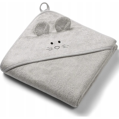 Babyono Osuška s kapucňou a uškami Bamboo béžová 100x100 cm