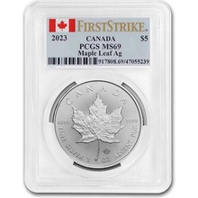 Royal Canadian Mint Stříbrná mince Maple Leaf MS-69 PCGS Kanada 1 Oz