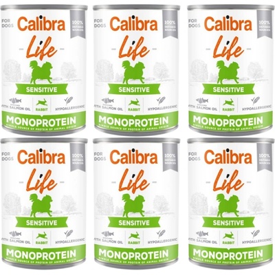 Calibra Dog Life Sensitive Заек 6x400g