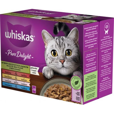 Whiskas 1+ Adult Pure Delight klasický výber v želé 12 x 85 g