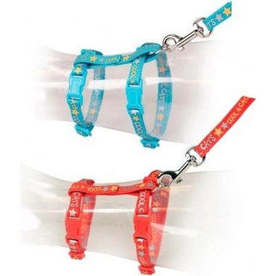 DUVO+ Postroj s vodítkom pre mačky Set COOL CATS 20-35 cm/10 mm-125 cm