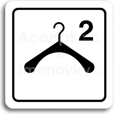 ACCEPT Piktogram šatna 2 III - bílá tabulka - černý tisk
