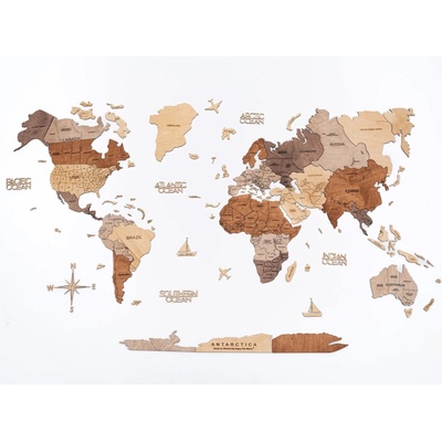 Enjoy the Wood 2D nástěnná dřevěná mapa Plywood Multicolor S – Hledejceny.cz