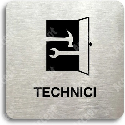 ACCEPT Piktogram technici - stříbrná tabulka - černý tisk bez rámečku
