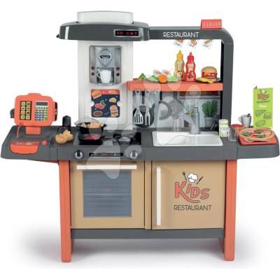 Smoby Restaurace s elektronickou kuchyňkou Kids Restaurant s funkční pokladnou s kávovarem a jídelním pultem 101 cm výška