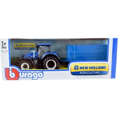 Bburago New Holland T7.315 HD Traktor s přívěsem na balíky sena 1:32