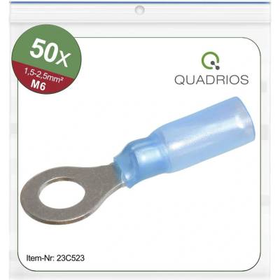Quadrios 23C523 guľaté káblové oko Prierez=2.5 mm² Ø otvoru=6.5 mm čiastočne izolované modrá 50 ks