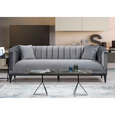 Hanah Home Pohovka TRENDY trojmístná tmavě šedá