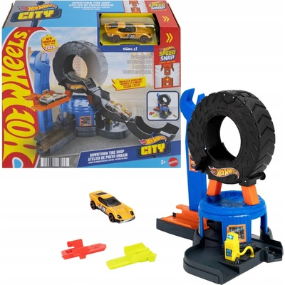 Hot Wheels Autodráha Downtown Tire Shop plastová 1:64