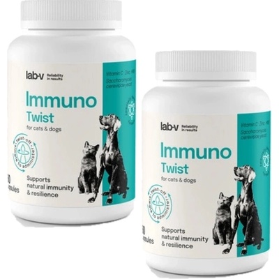 Lab-v Immuno Twist podpora přirozené imunity a vitality pro psy a kočky 2 x 60 kapslí