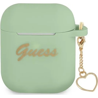 Guess Калъф Guess GUA2LSCHSN за AirPods, зелен, силиконов, Charm Heart Collection (GUA2LSCHSN)
