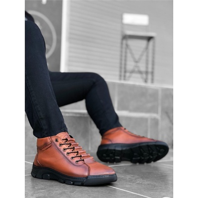 BOA Shoes Мъжки къси боти от естествена кожа ba0213 - Таба #361666 (361666_Кафяво)