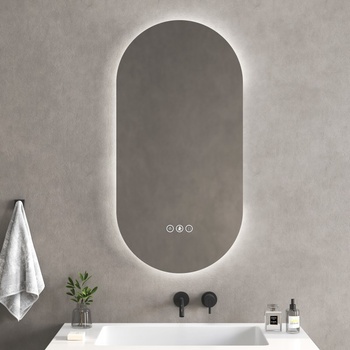 Inter Ceramic Огледало за баня с нагревател Бруно, с лед осветление 40х80 см (1955-40)