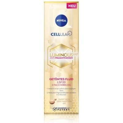 Nivea Cellular Luminous Fluid - Коригиращ цветен флуид за лице SPF20, 40мл