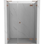 Mexen Lunar L право отваряеми душ врати 140 см, прозрачни, четкана мед - 834SL-140-050-65-00-P (834SL-140-050-65-00-P)