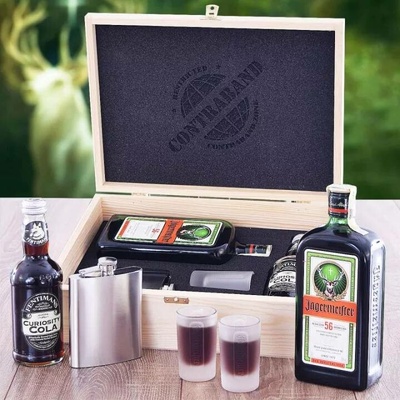 Dárková Sada Jägermeister Contraband Víko s gravírovaným textem