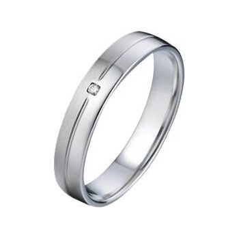 Nubis NSS3017 Snubní ocelový prsten se zirkonem