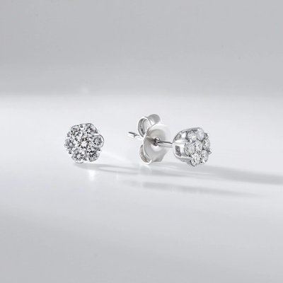 Lillian Vassago Peckové náušnice s brilianty bílé zlato LLV59-DER045W