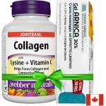 Webber Naturals Колаген с L-лизин + витамин С + Sanavita Аrnica Gel/ Масажен гел с Арника и дяволски нокът SanaVita | Webber Naturals (77268 WN)