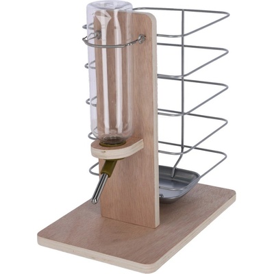 Kerbl Držák na láhev a stojan na seno pro králíky 2v1 22,5 x 15,5 x 27 cm – Zboží Dáma