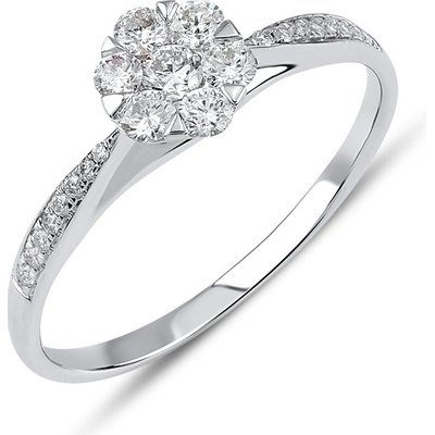 Lillian Vassago Zásnubní briliantový prsten z bílého zlata LLV59 DR067W