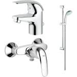 GROHE Комплект смесител за мивка, смесител за душ и тръбно окачване 600 mm (116935)