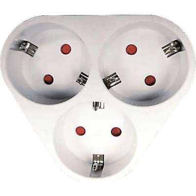 EUROLAMP Адаптер eurolamp sa - 10336, 3 гнезда, овален, бял (147-10006)