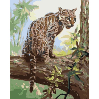 ZUTY Malování podle čísel OCELOT MLÁDĚ NA STROMĚ D RUSTY RUST Rozměr 80 x 100 cm Rámování bez rámu a bez vypnutí plátna