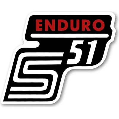 Nálepka schránky "ENDURO", ČERVENÁ (MZA) - Simson S51