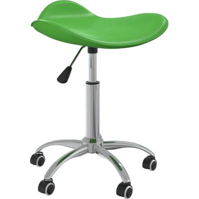vidaXL Въртящ се трапезен стол, зелен, изкуствена кожа (3088574)