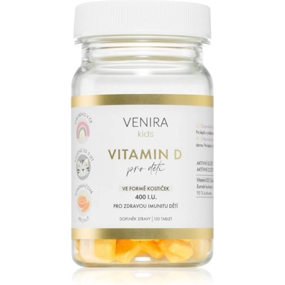 Venira Kids Vitamin D tabliety na cmúľanie na posilnenie imunity 120 tabliet