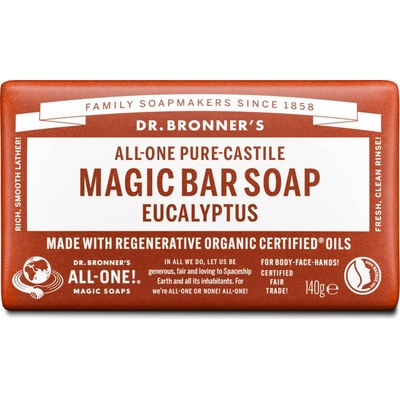 Dr Bronner's tuhé univerzálne bio mydlo All-One Eukalyptus 140 g
