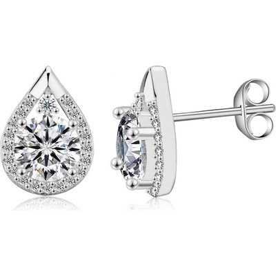Olivie Stříbrné náušnice KAPKA MOISSANITE 9741