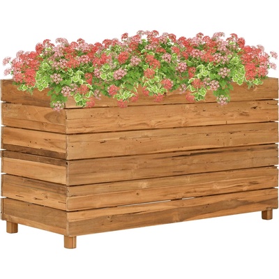 vidaXL Vyvýšený záhon 100x40x55 cm recyklované teakové dřevo a ocel