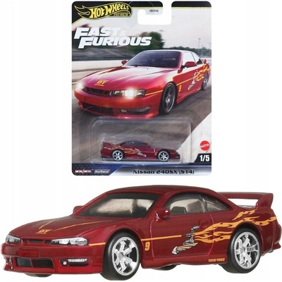 Nissan 240SX S14 Mattel Hot Wheels červený, měřítko 1:64
