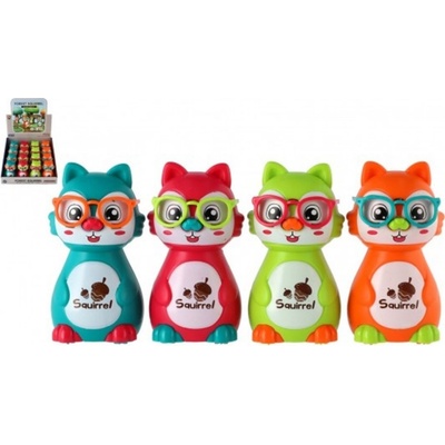 Teddies Veverka na setrvačník 10 cm stlač hlavu a jeď