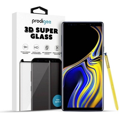 Prodigee 3D Super Glass - калено стъклено защитно покритие за дисплея на Samsung Galaxy Note 9 (прозрачен-черен)