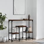 vidaXL Конзолна маса, опушен дъб, 89, 5x28x76 см, инженерно дърво (833385)