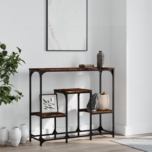 vidaXL Конзолна маса, опушен дъб, 89, 5x28x76 см, инженерно дърво (833385)