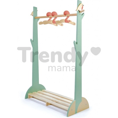 Predsieňová stena šatník Forest Clothes Rail Tender Leaf Toys s 3 vešiakmi a vtáčikmi