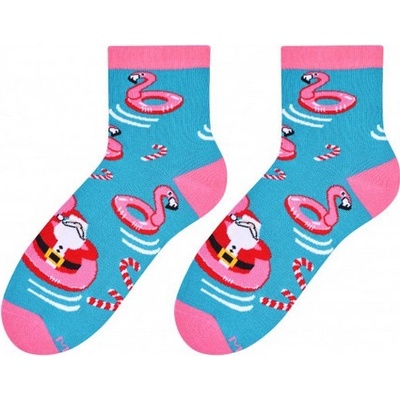 Dámske vianočné ponožky Hawaii Santa tyrkysová