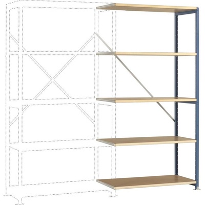 Manuflex RP1107.9006 Zásuvný policový diel Planoflex s 5 policami, (š x v x h) 97 x 2 x 50 cm, ocel, drevená podlaha, hl