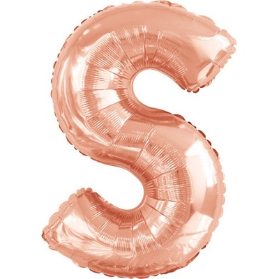 Amscan Foliové písmeno S rose gold 100 cm