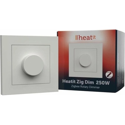 HEATIT Zig Dim 250W White RAL 9003, Zigbee otočný stmívač - HEA-1444420
